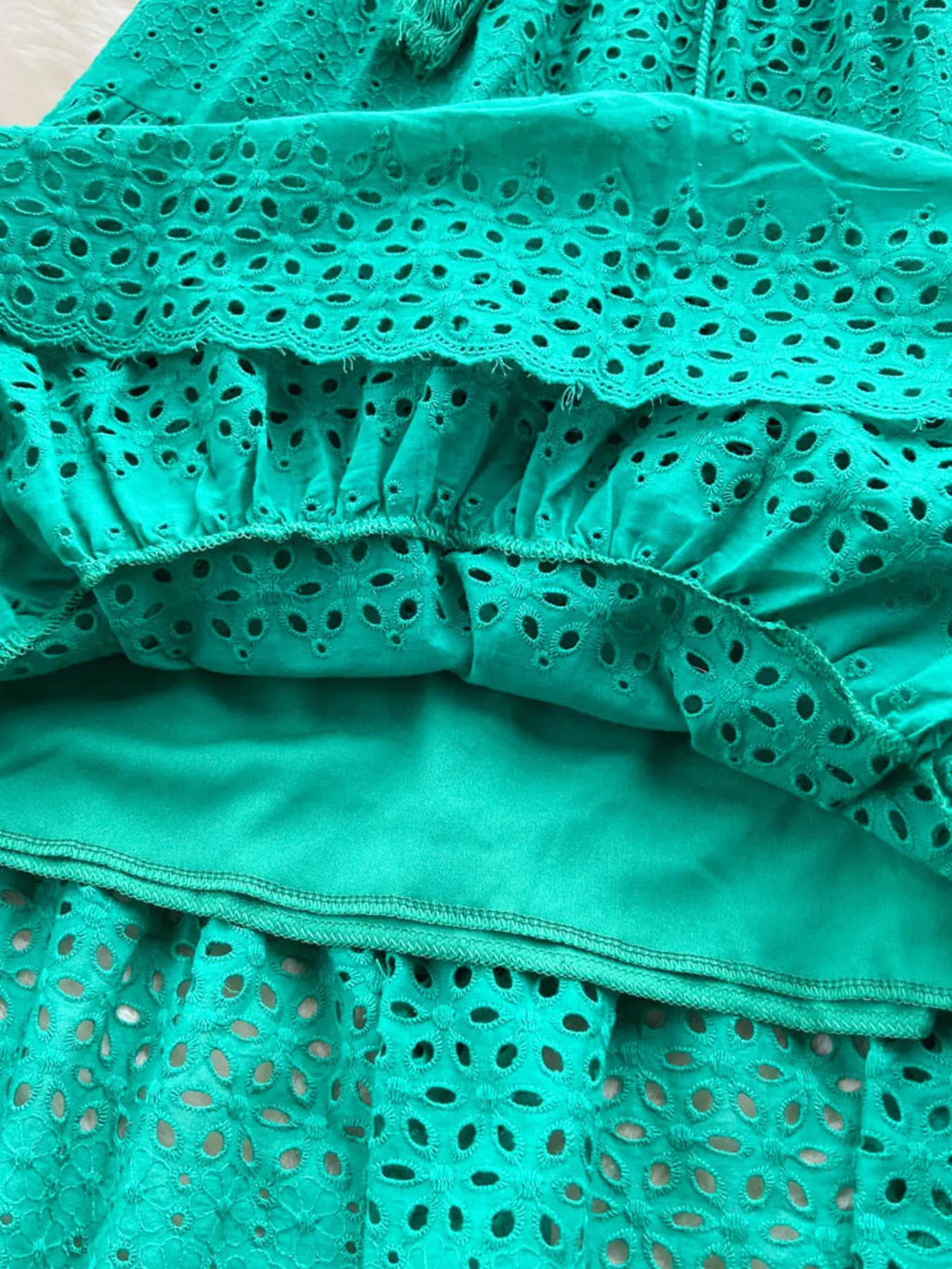 Eyelet Tiered Maxi Skirt