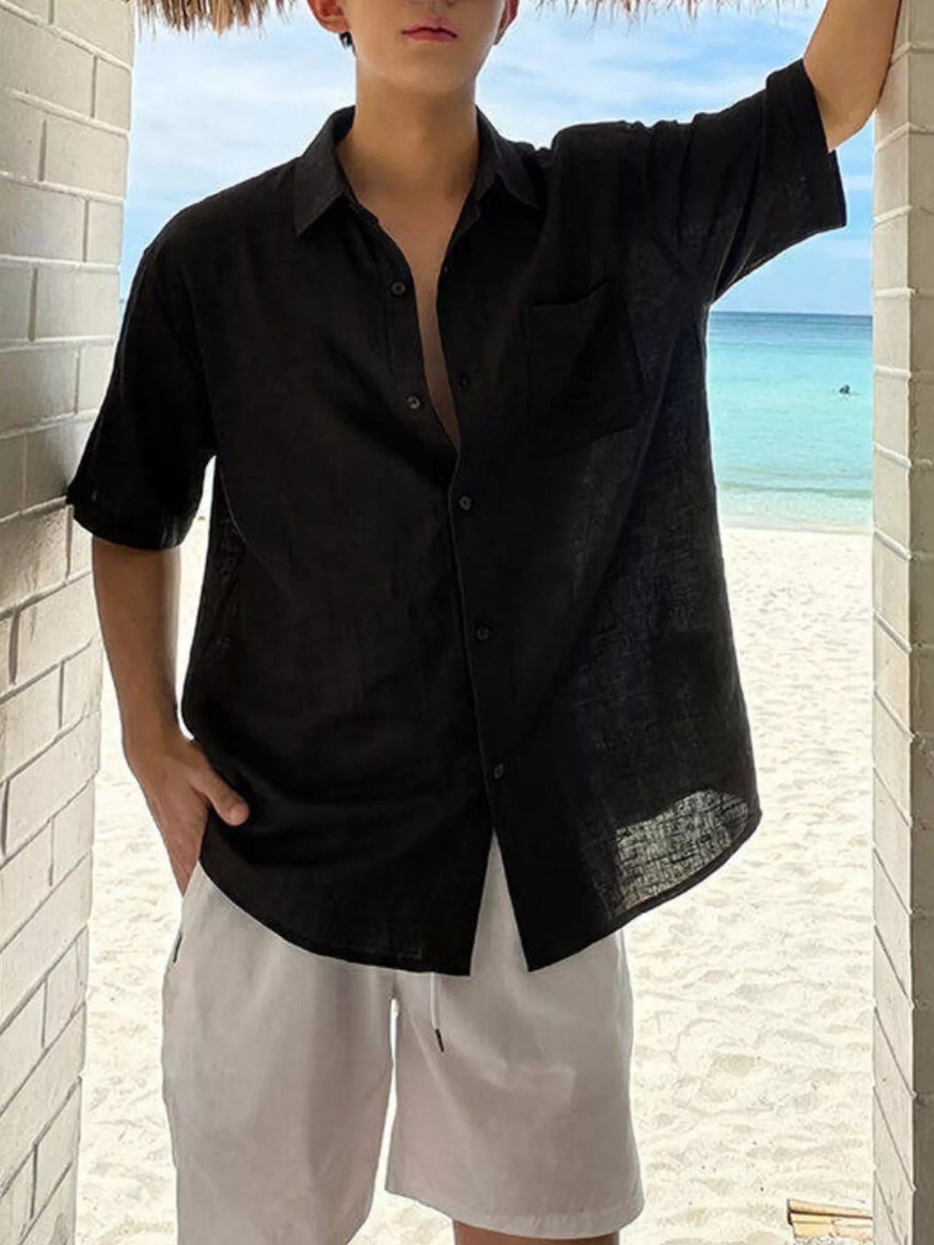 Men's Plus Size Casual Short-Sleeve Shirt