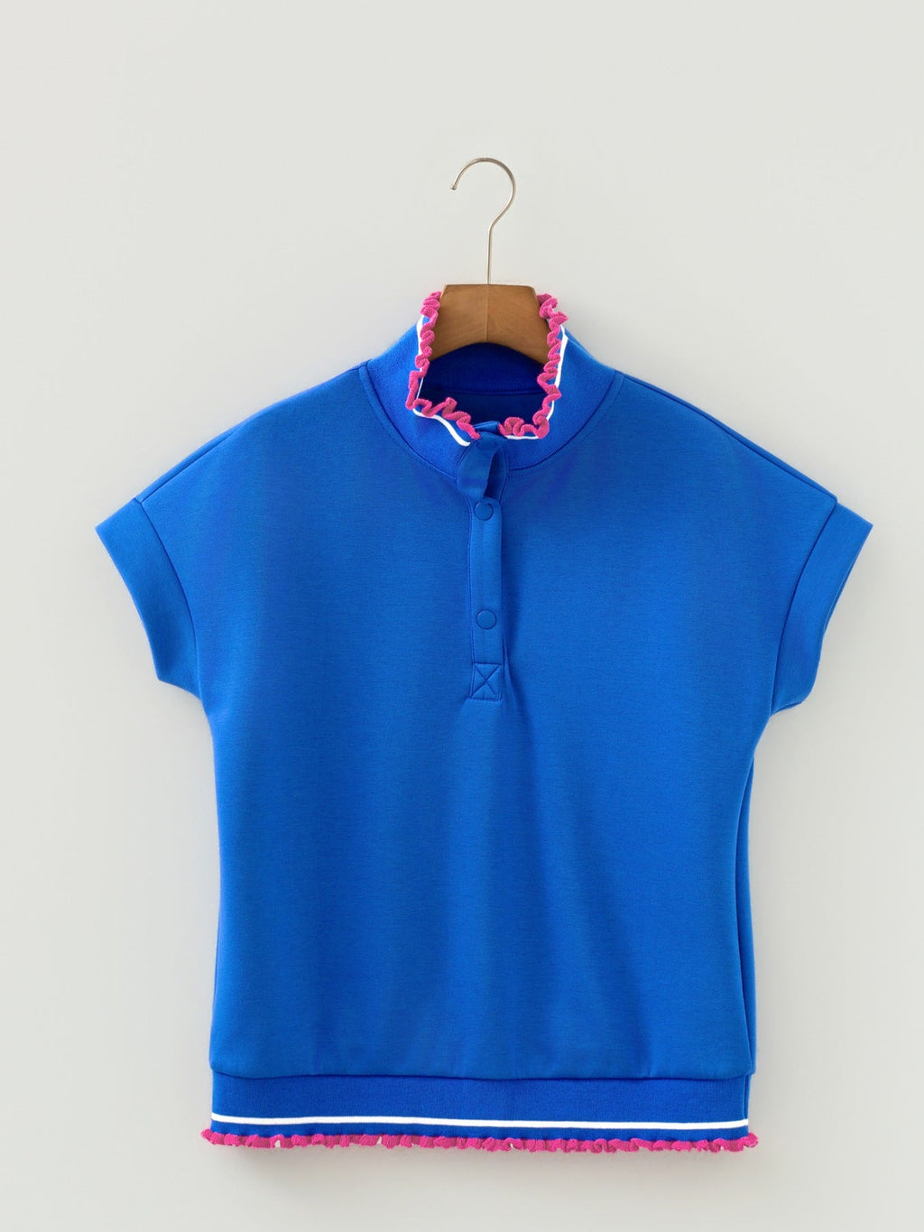Contrast Trim Short Sleeve Top