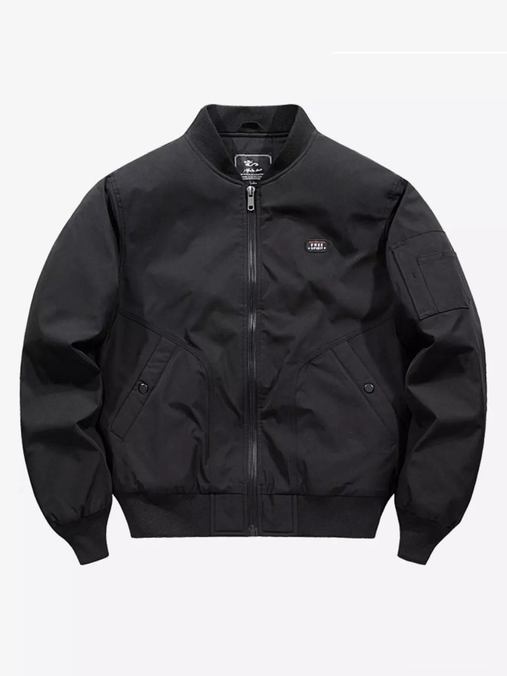 Men's Plus Size Bomber Jacket with Zipper