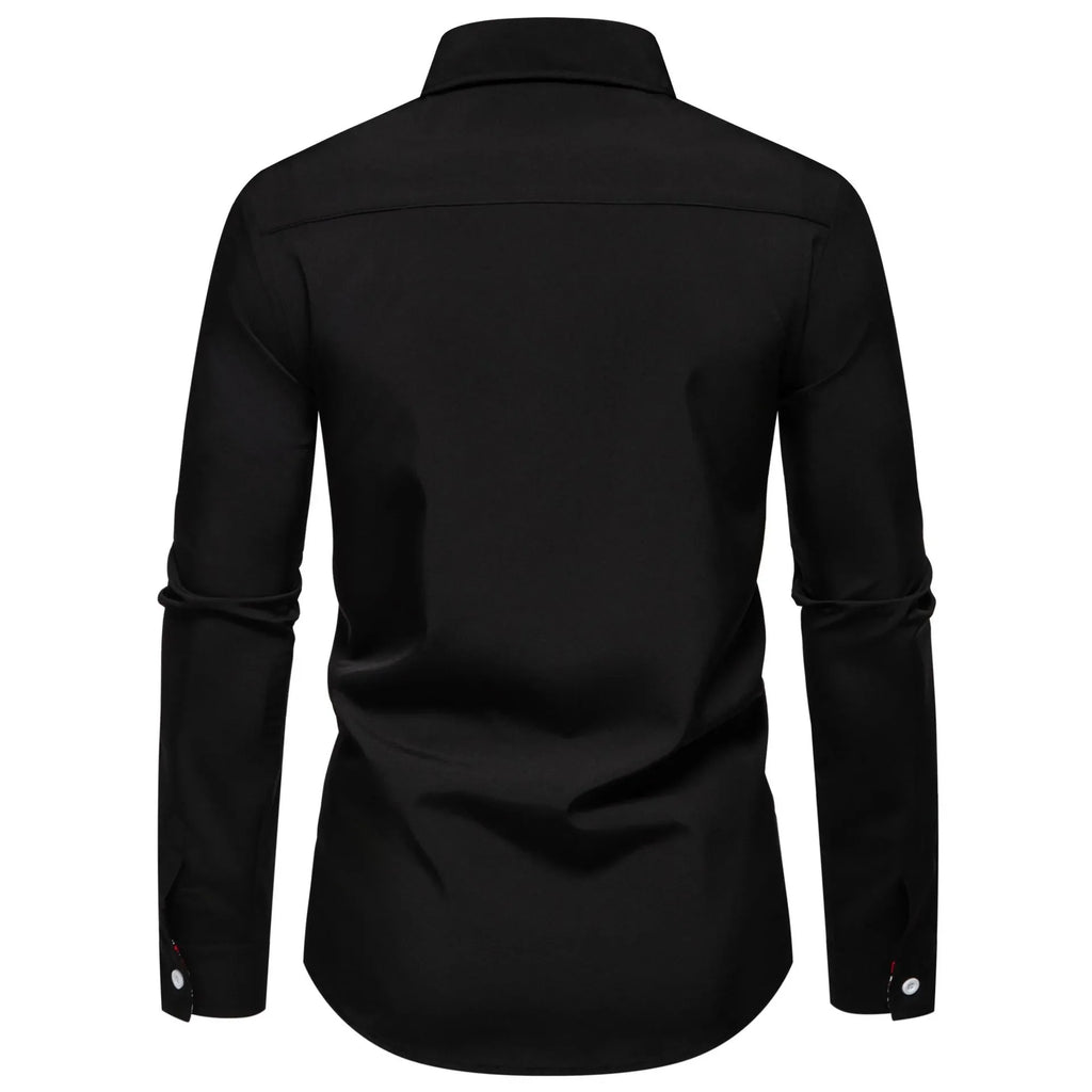 Men's Casual Button-Down Shirt with Cuff Detail