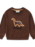 Children's Dinosaur Embroidered Crew Neck Sweatshirt