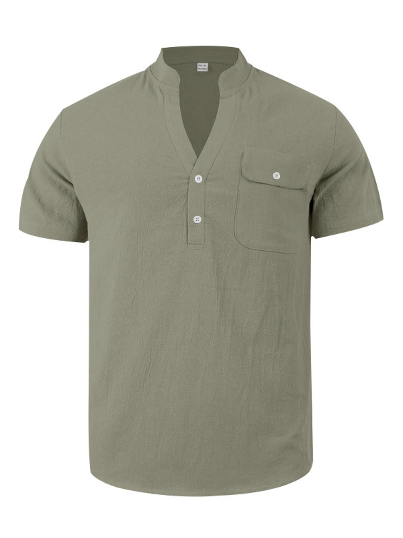Men's Full Size Button Detail Short Sleeve Shirt Plus Size