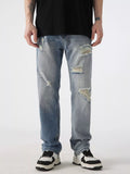 Men's Distressed Wide Leg Jeans