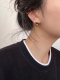 Tiger Eye Stone Stud Earrings