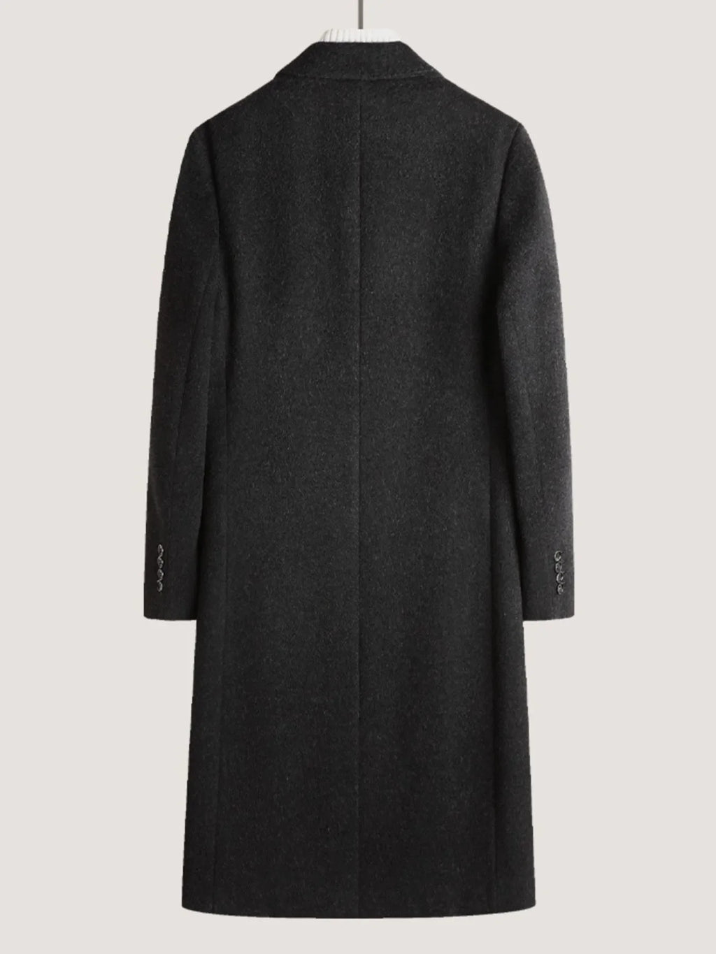 Men's Plus Size Double-Breasted Wool Overcoat