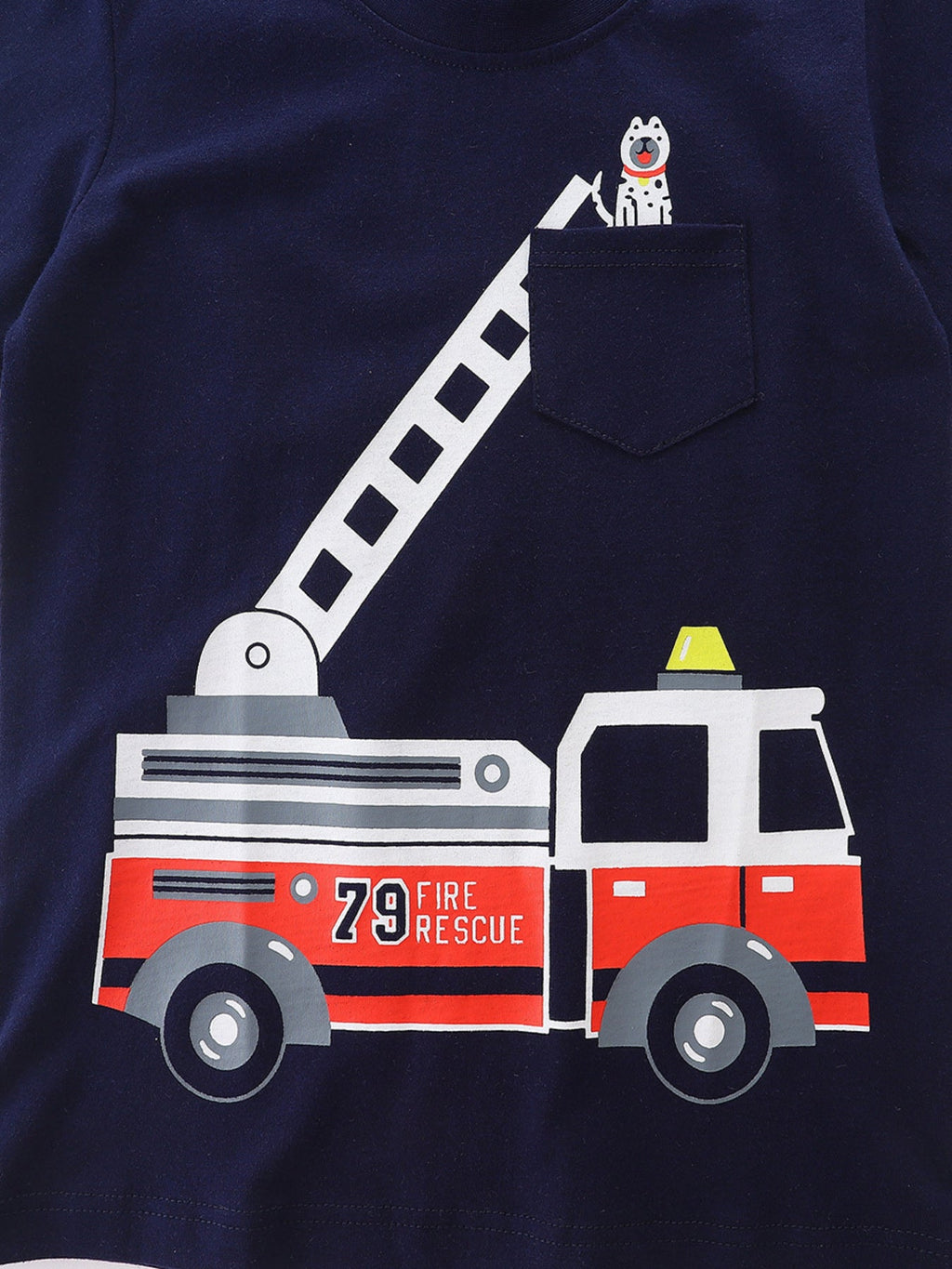 Children's Fire Truck Graphic Tee and Shorts Set