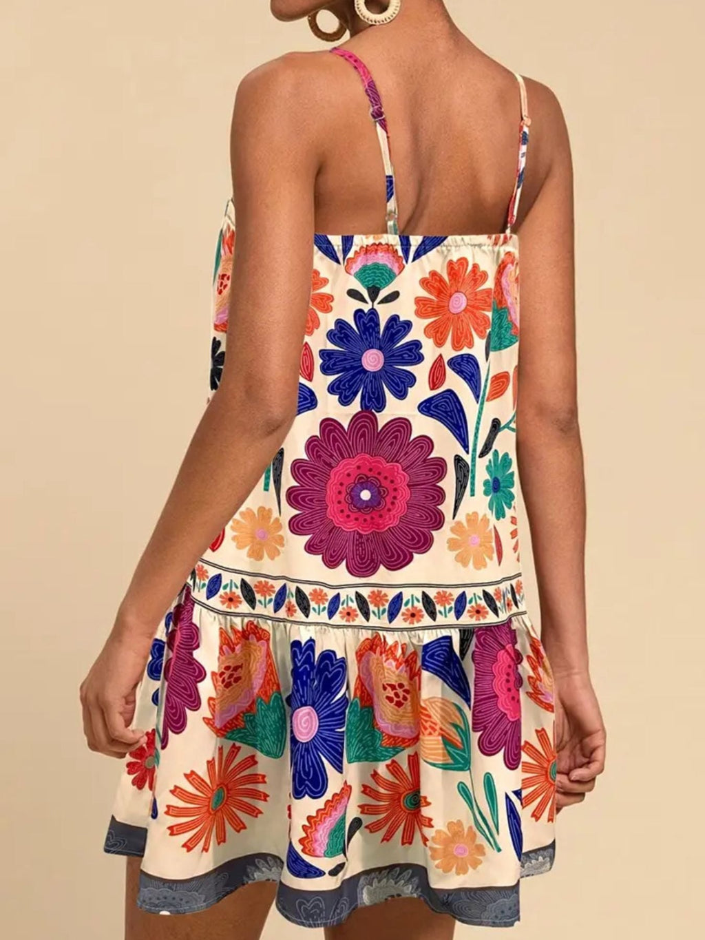 Floral Print Sleeveless Mini Dress