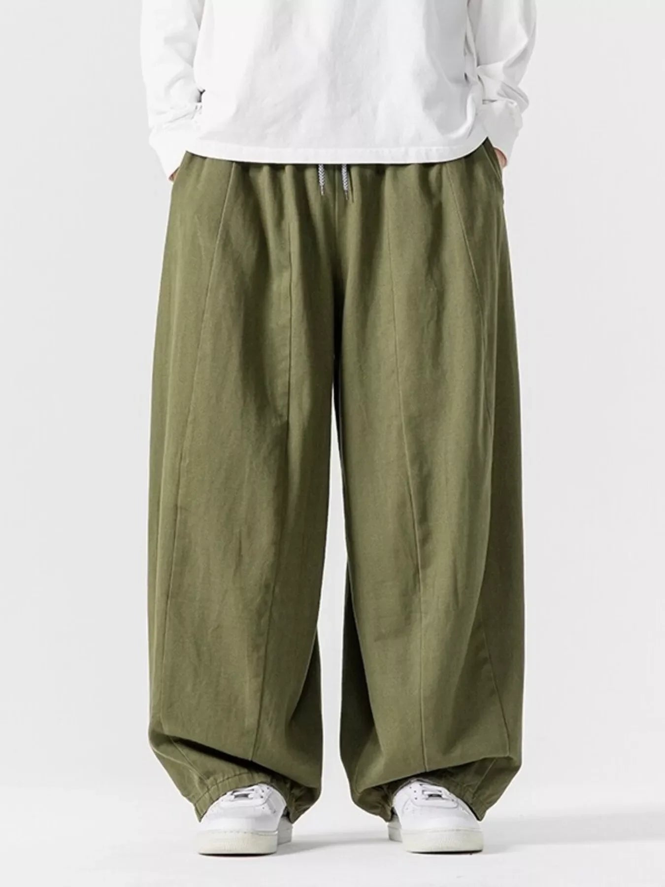 Men's Plus Size Loose Fit Drawstring Waist Casual Pants