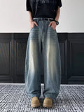 Men's Full Size Vintage Wash Wide Leg Jeans Plus Size