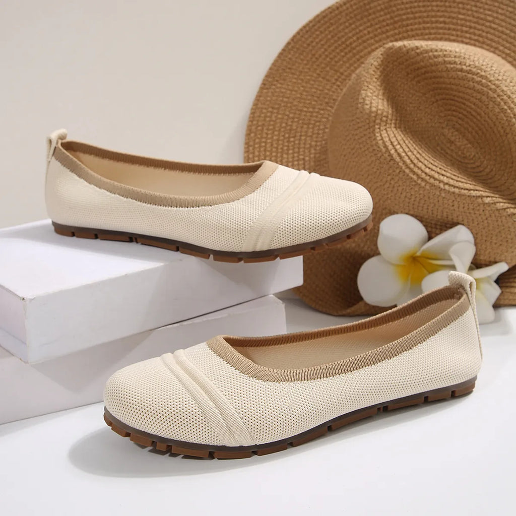 Mesh Round Toe Flat Slip-Ons