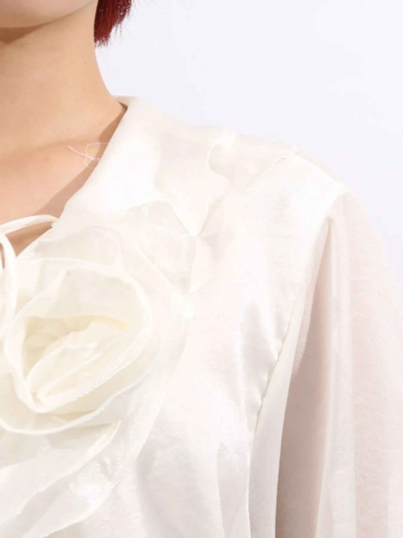 Flower Ruffled Long Sleeve Dress
