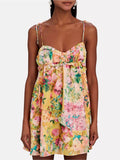 Floral Print Tie-Shoulder Mini Dress