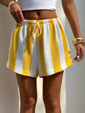 Drawstring Striped Shorts
