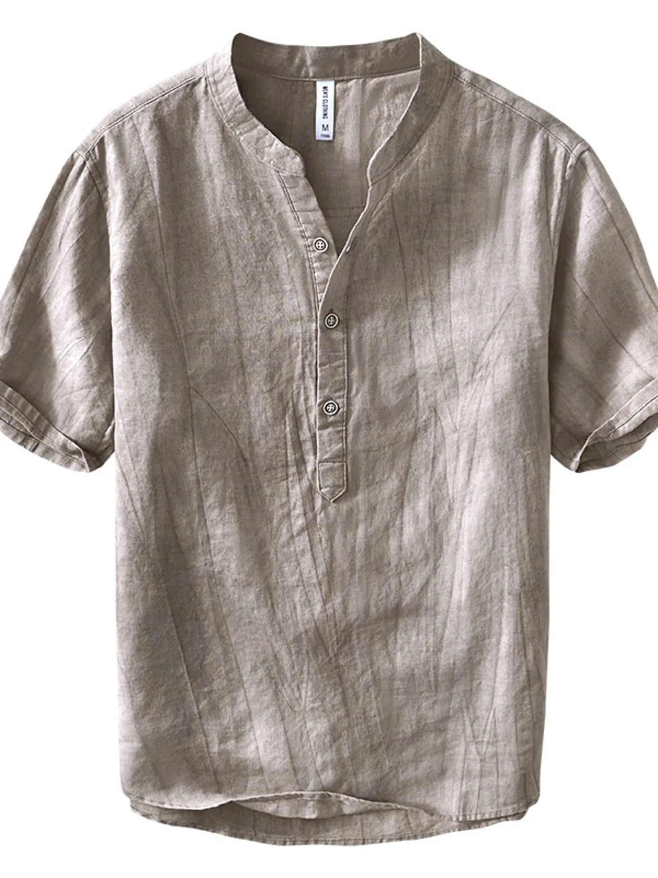 Men's Plus Size Button Detail Short Sleeve Shirt