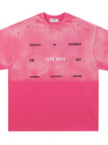 Men's Letter Round Neck Short Sleeve T-Shirt