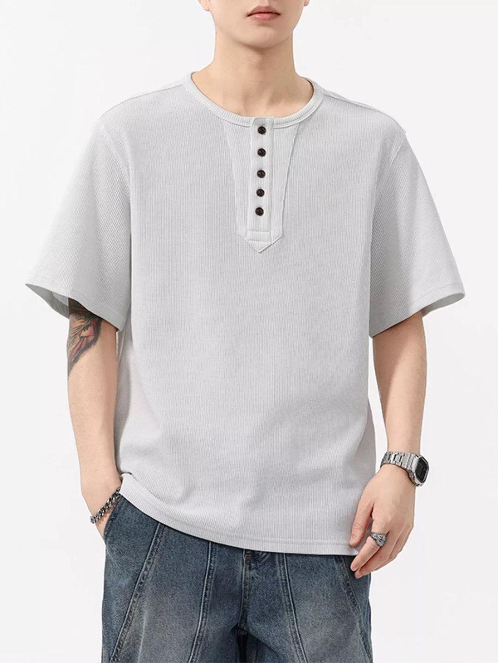 Men's Plus Size Round Neck Short Sleeve T-Shirt