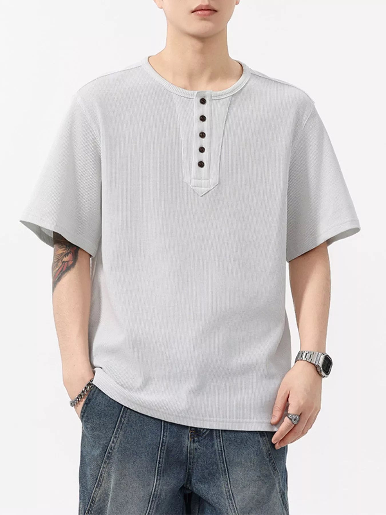 Men's Plus Size Round Neck Short Sleeve T-Shirt