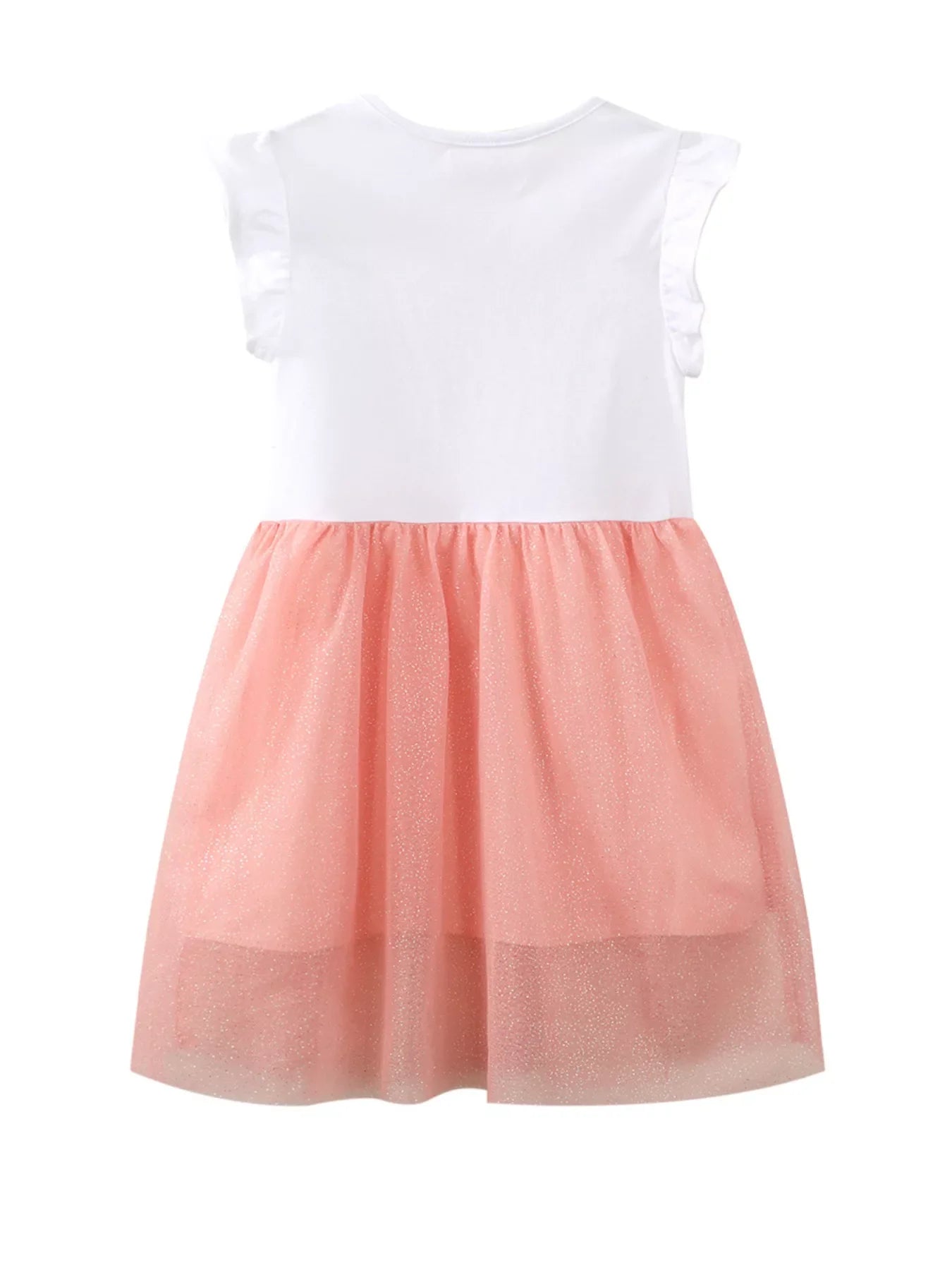 Children's Star Sequin Tulle Ruffled Sleeveless Dress