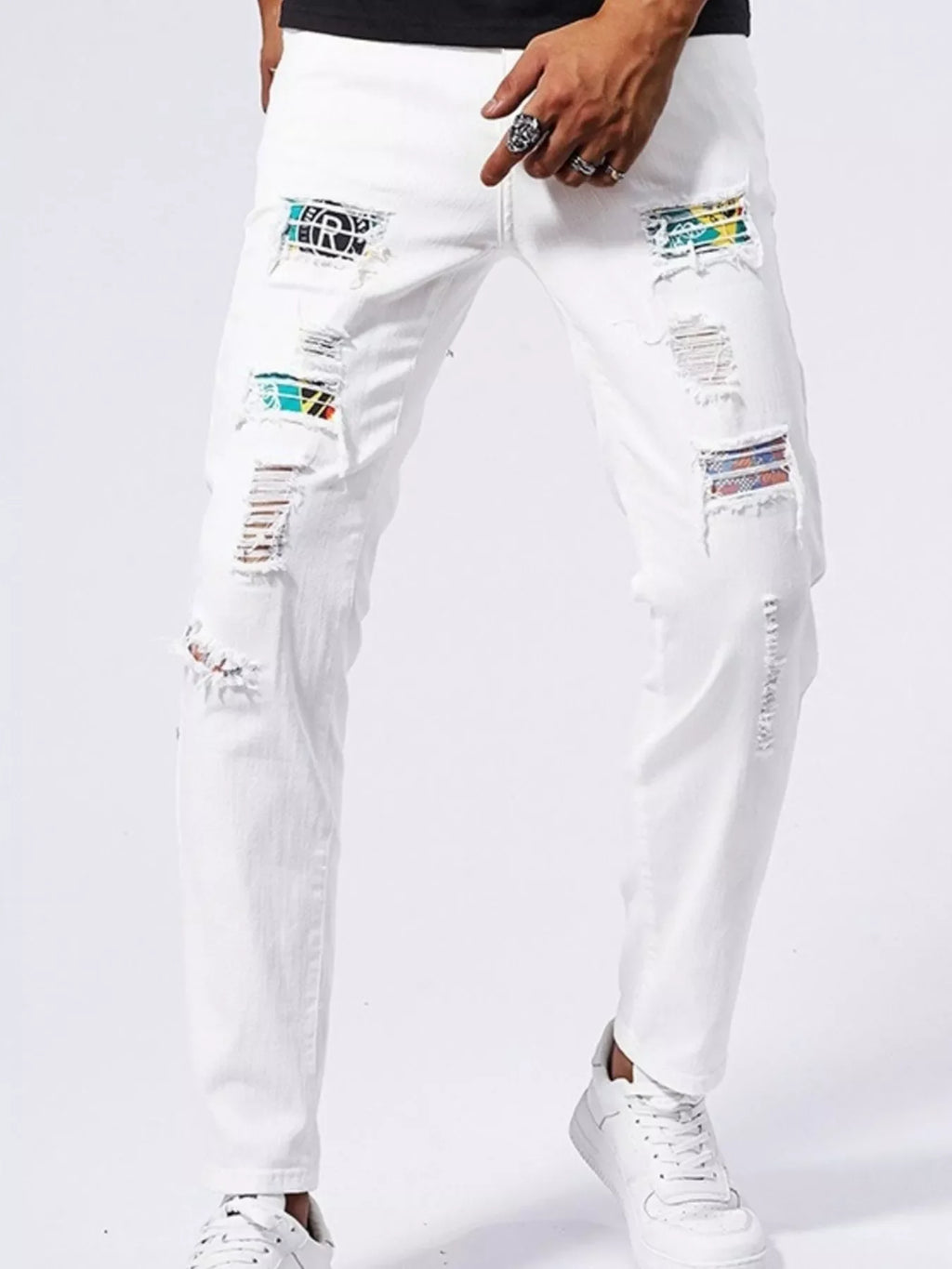 Men's Distressed Slim Fit Jeans
