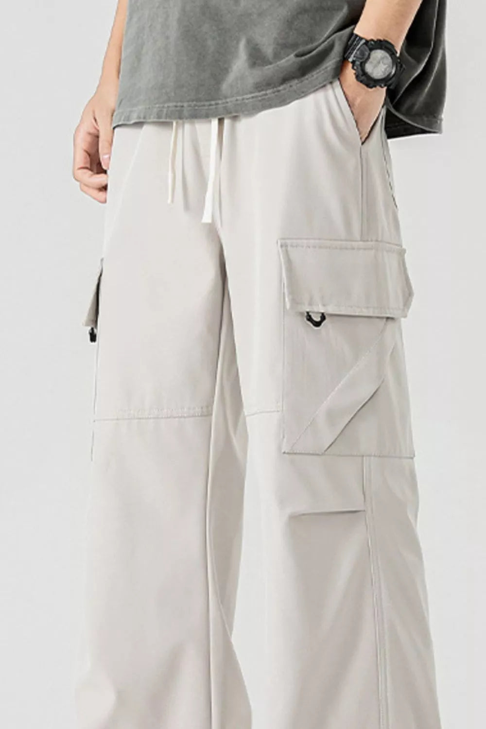 Men's Plus Size Loose Fit Multi-Pocket Cargo Pants