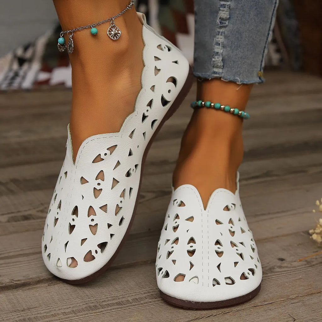 Hollow Out Breathable Casual Flat Slip-Ons