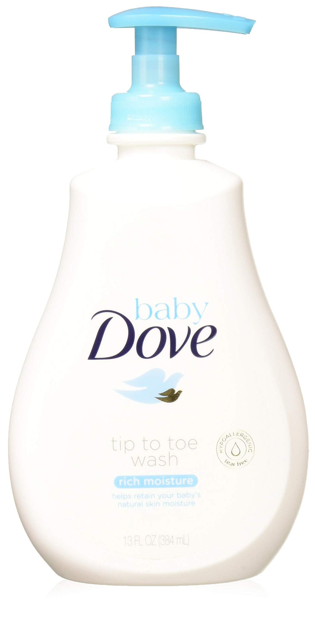 Dove Baby Tip To Toe Wash 13 Ounce Rich Moisture Pump (384ml) (6 Pack)