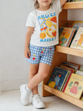 Children's Fruit Market Graphic Tee and Gingham Shorts Set