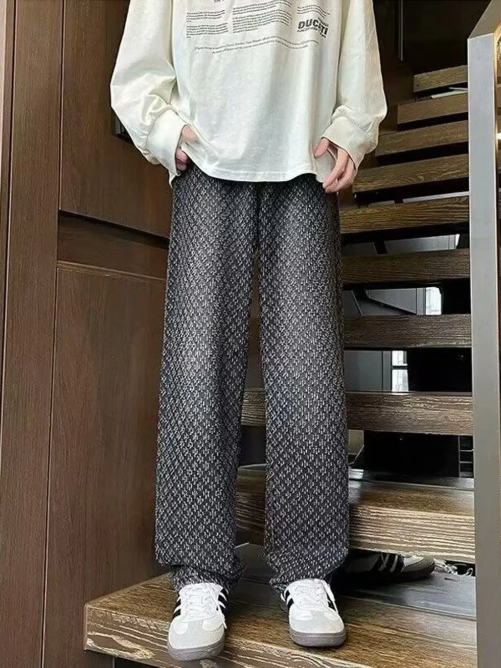 Men's Full Size Patterned Wide-Leg Jeans Plus Size