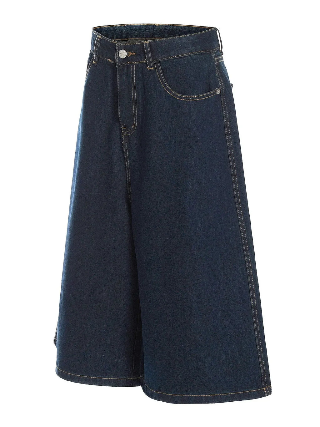 Men's Wide Leg Wash Denim Shorts