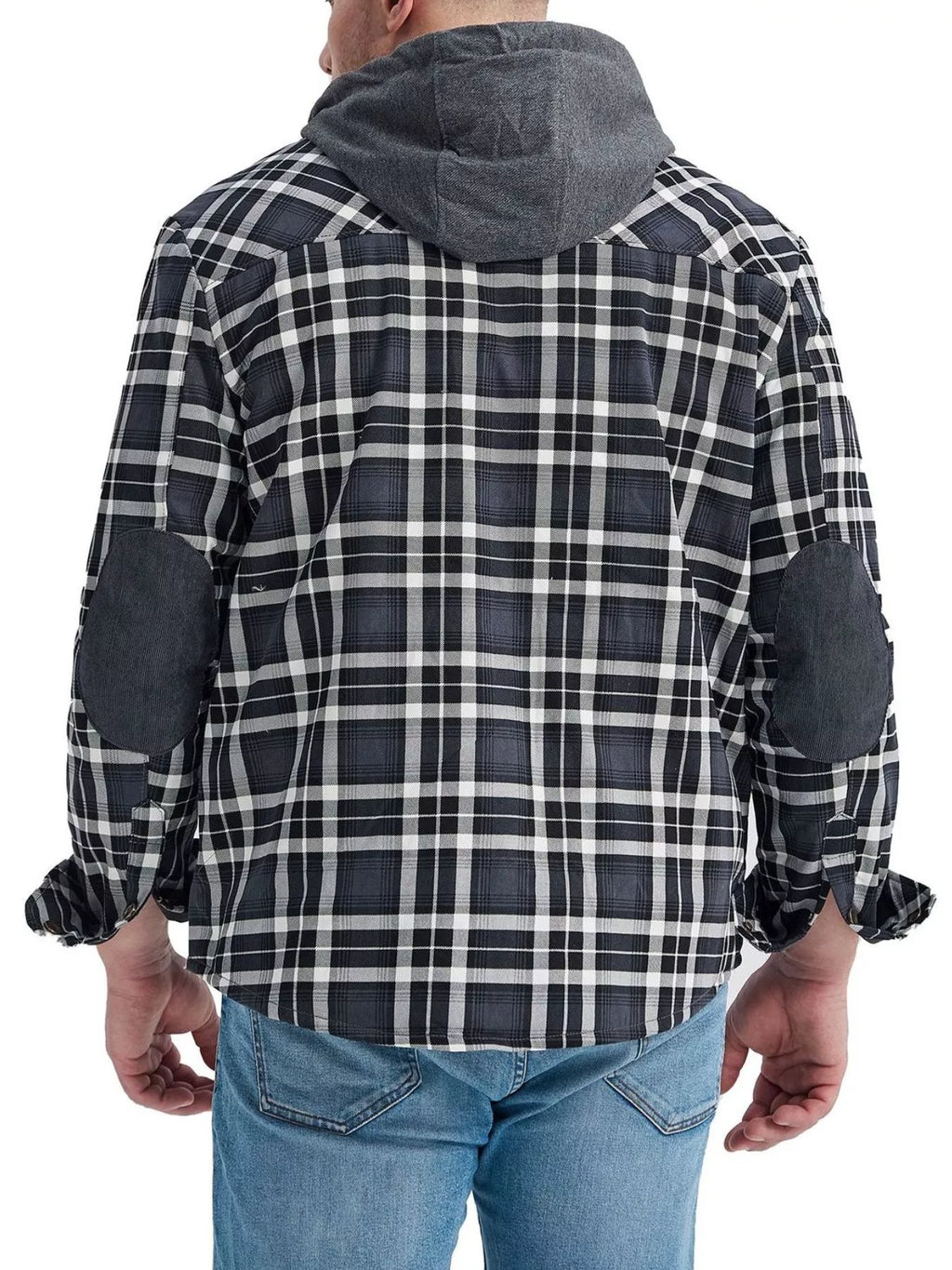 Men's Snap Down Hooded Plaid Shacket
