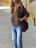 Leopard Print Zip-Up Hoodie