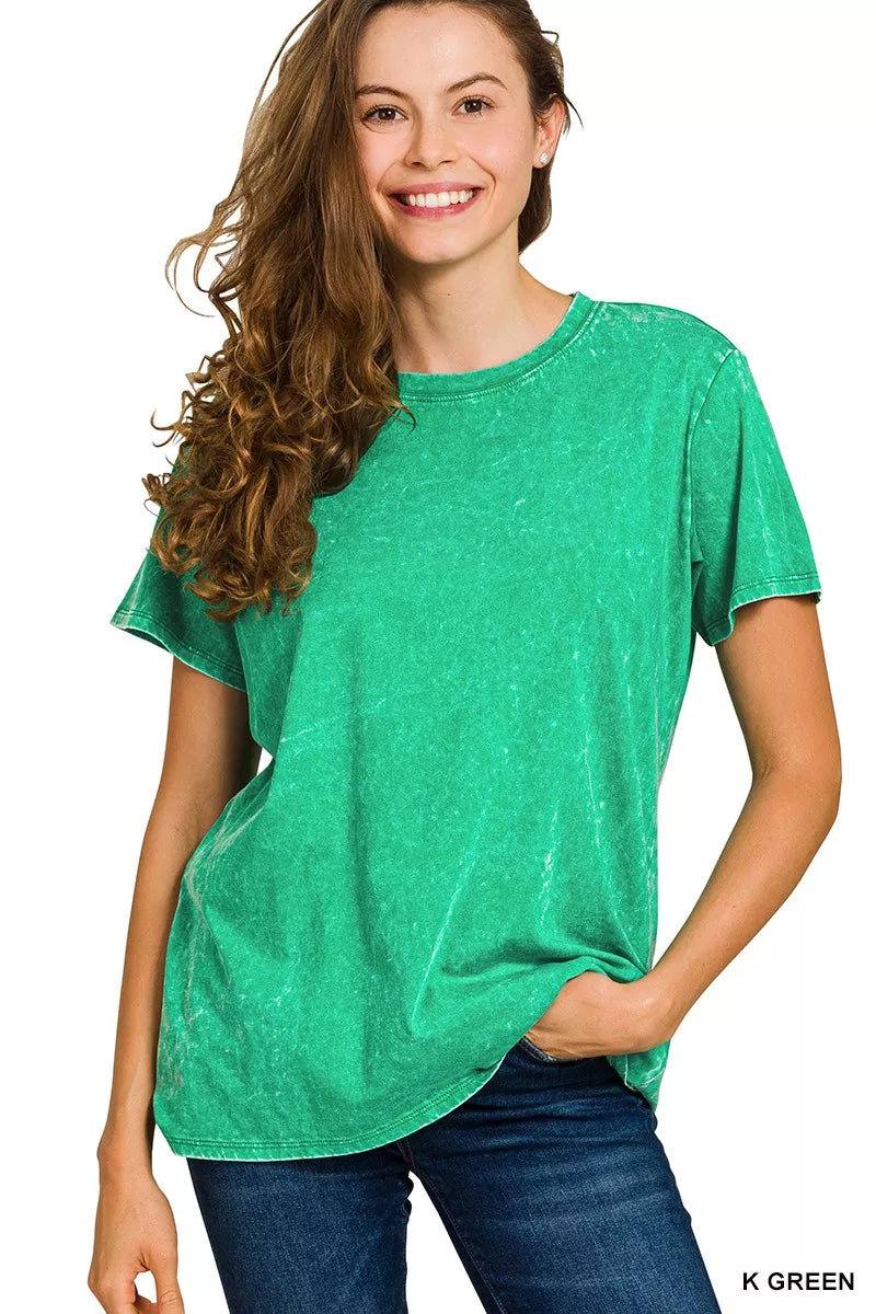 Zenana Washed Short Sleeve T-Shirt