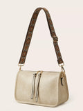 Vintage Style Patterned Strap Crossbody Bag