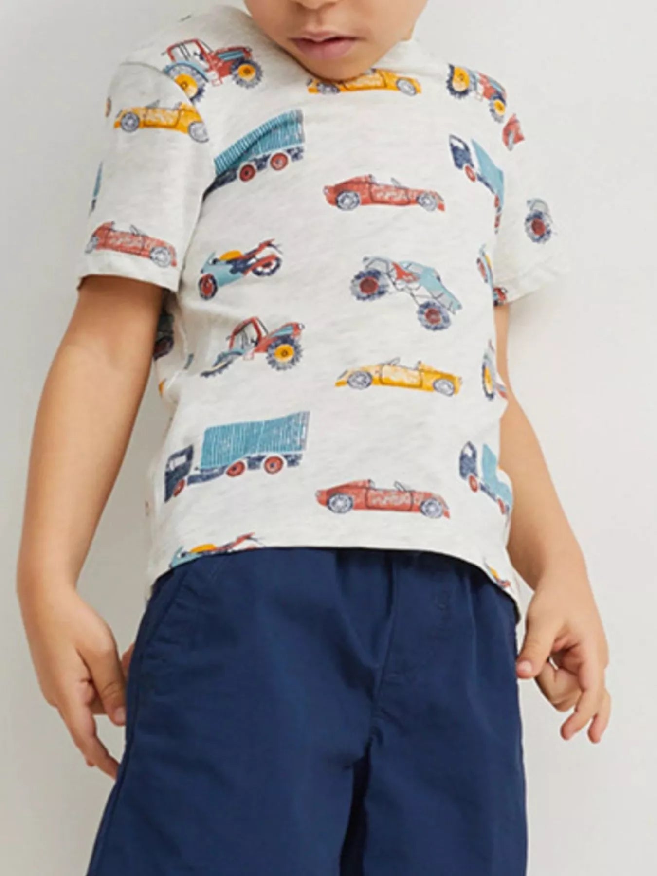 Children's Vehicle Print Short Sleeve T-Shirt