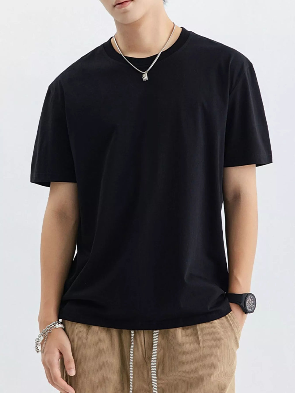 Men's Plus Size Casual Crew Neck T-Shirt