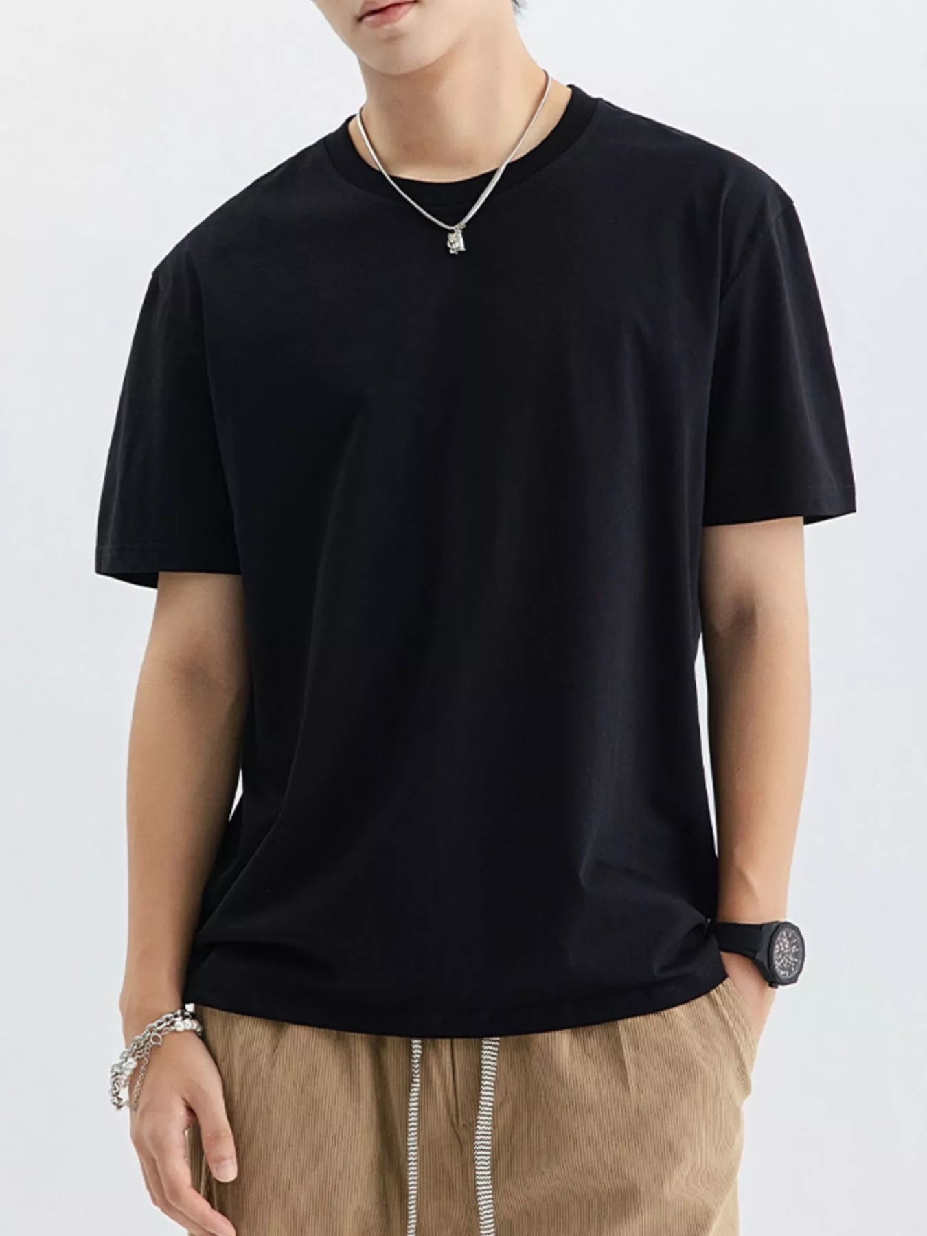 Men's Plus Size Casual Crew Neck T-Shirt