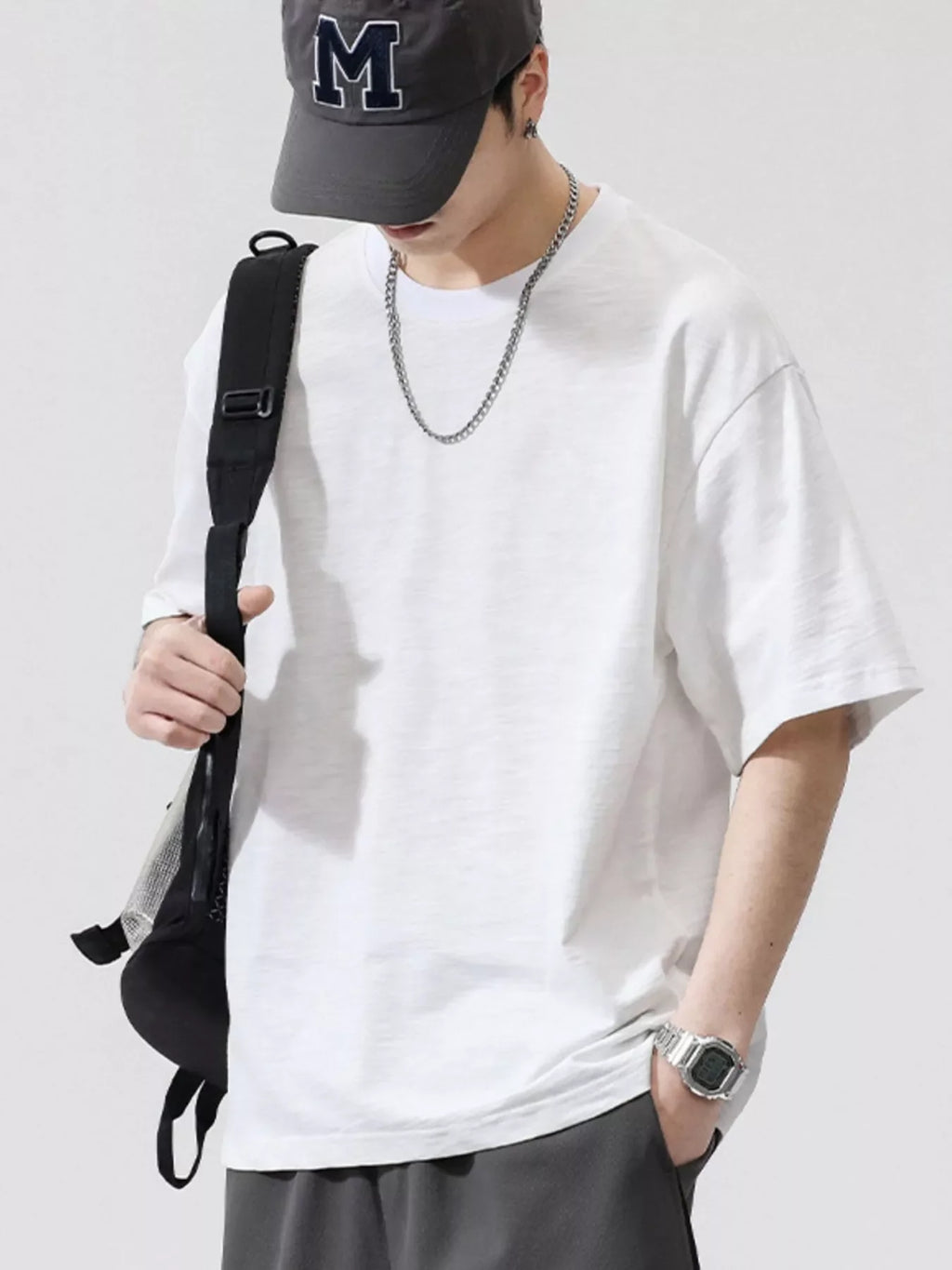 Men's Plus Size Round Neck Half Sleeve T-Shirt