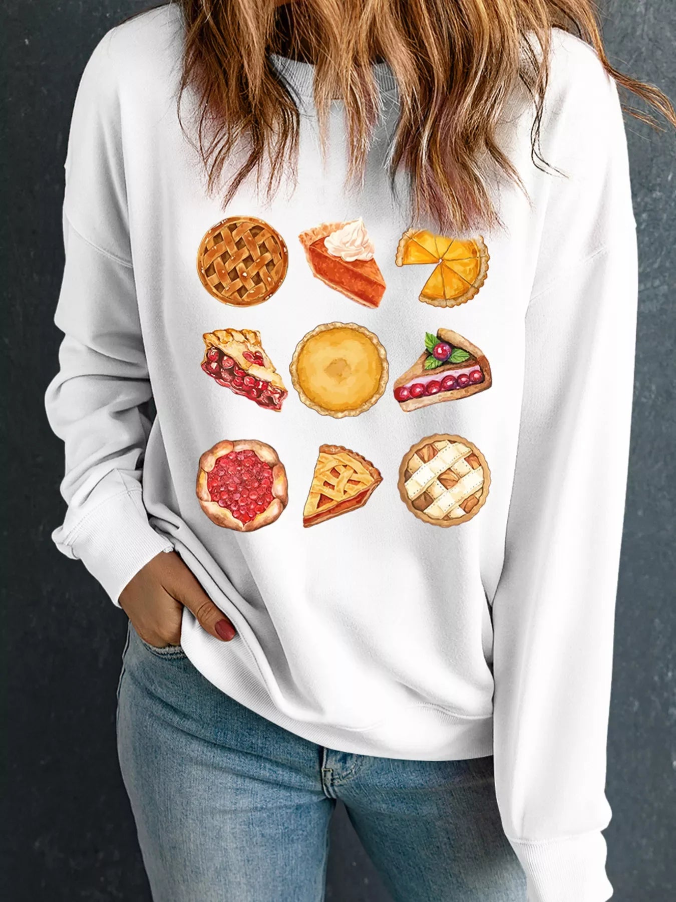 Yummy Pie Graphic Thanksgiving Sweatshirt