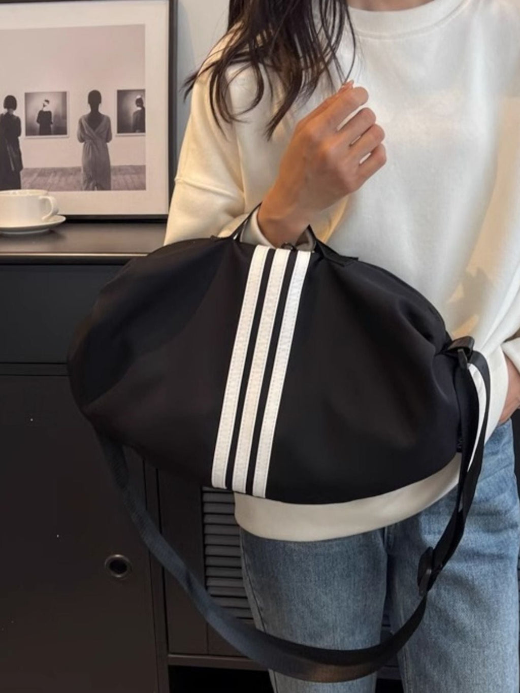Contrast Striped Crossbody Bag