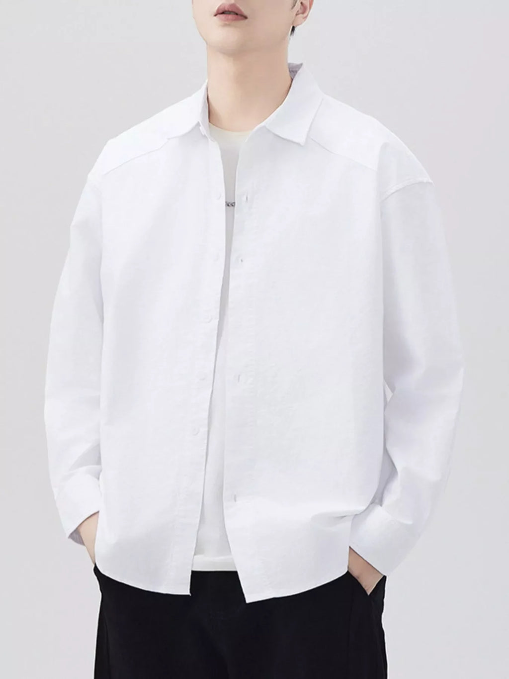 Men's Plus Size Button Up Long Sleeve Shirt