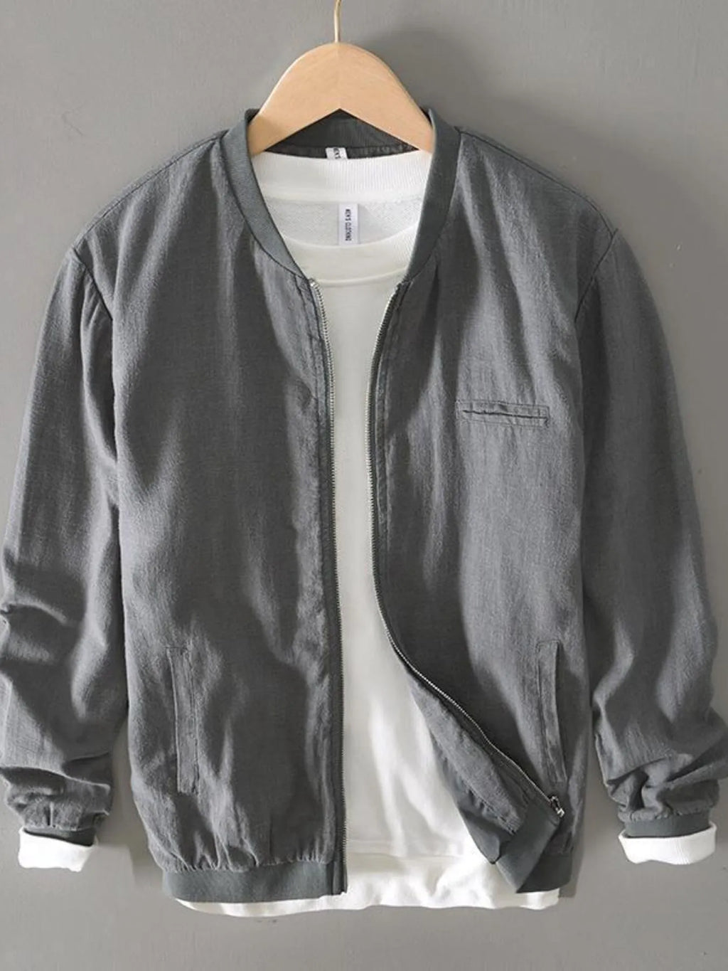 Men's Plus Size Zip Up Long Sleeve Jacket