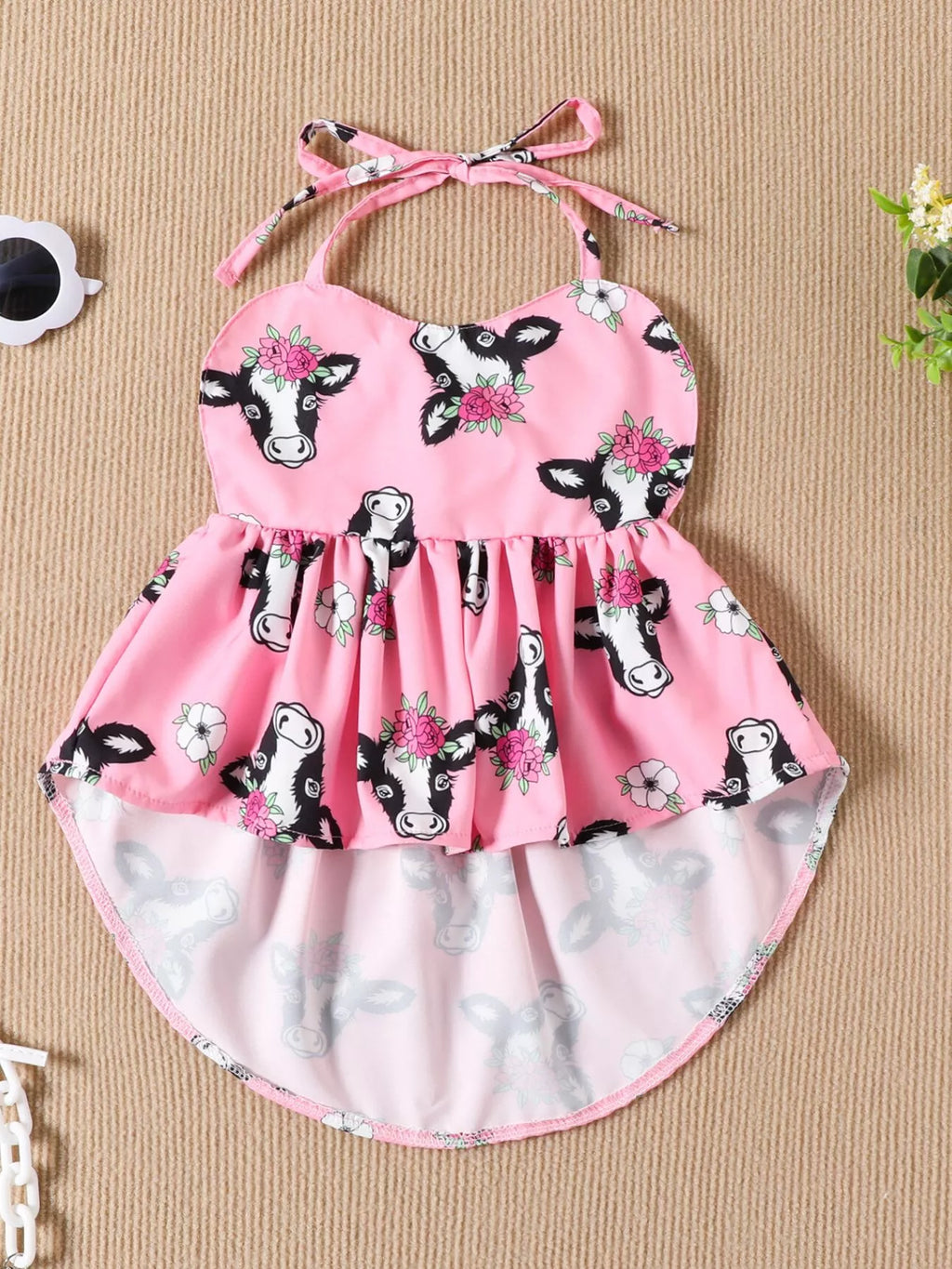Children's Halter Neck Cami and Denim Shorts Set