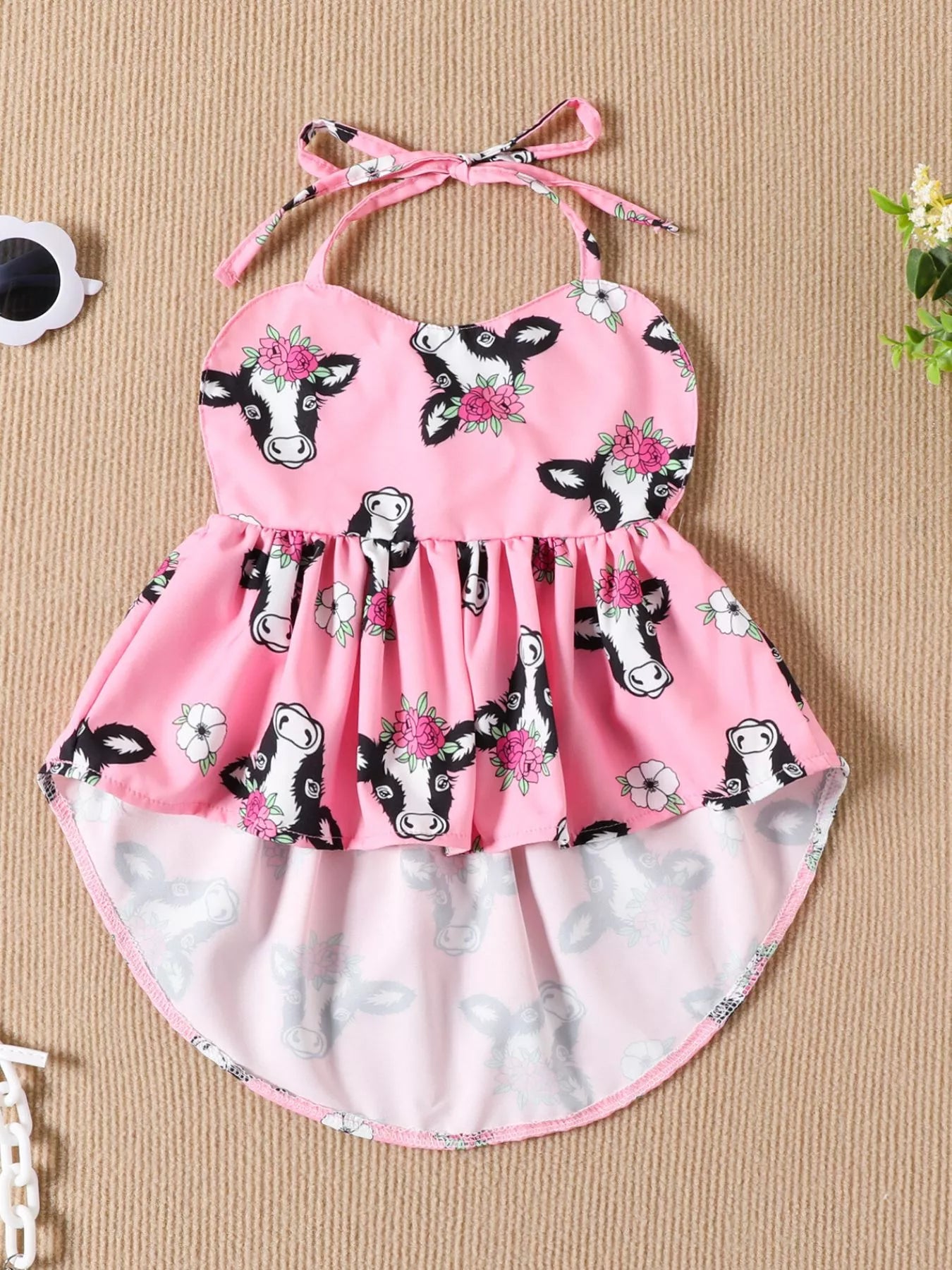 Children's Halter Neck Cami and Denim Shorts Set