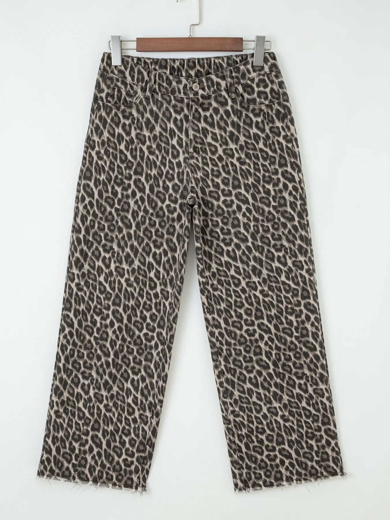 Leopard Straight Loose Leg Jeans