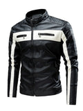 Men's Plus Size Contrast Zip Up Long Sleeve Jacket