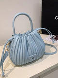 Pleated Bucket Crossbody Bag with