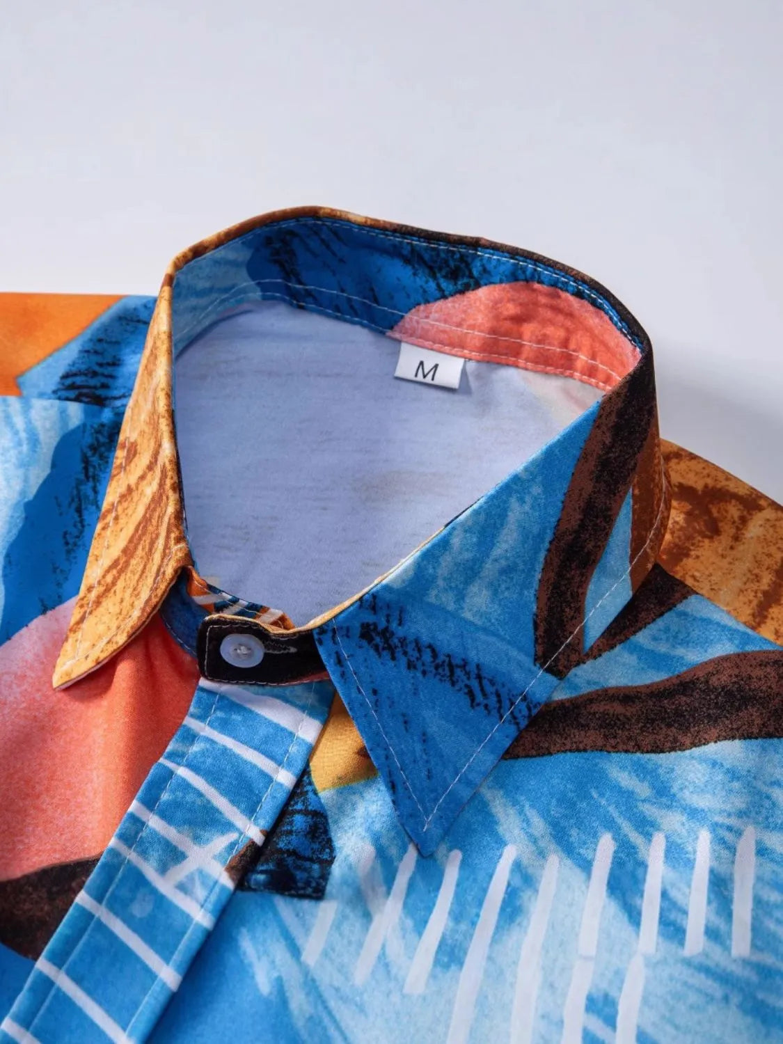 Men's Tropical Print Short Sleeve Button-Up Shirt