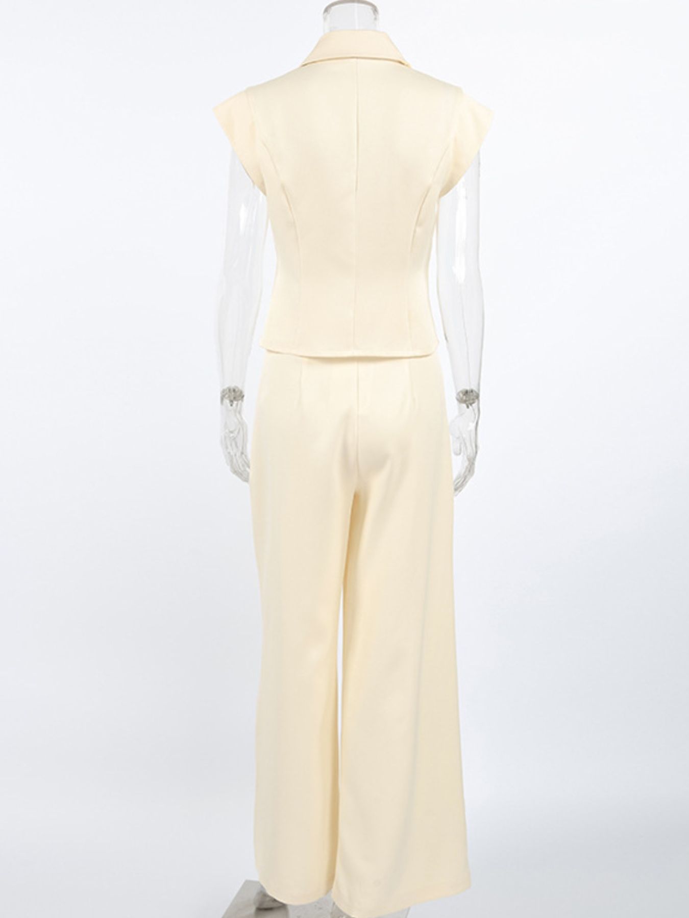 One Button Blazer & Wide Leg Pants Set