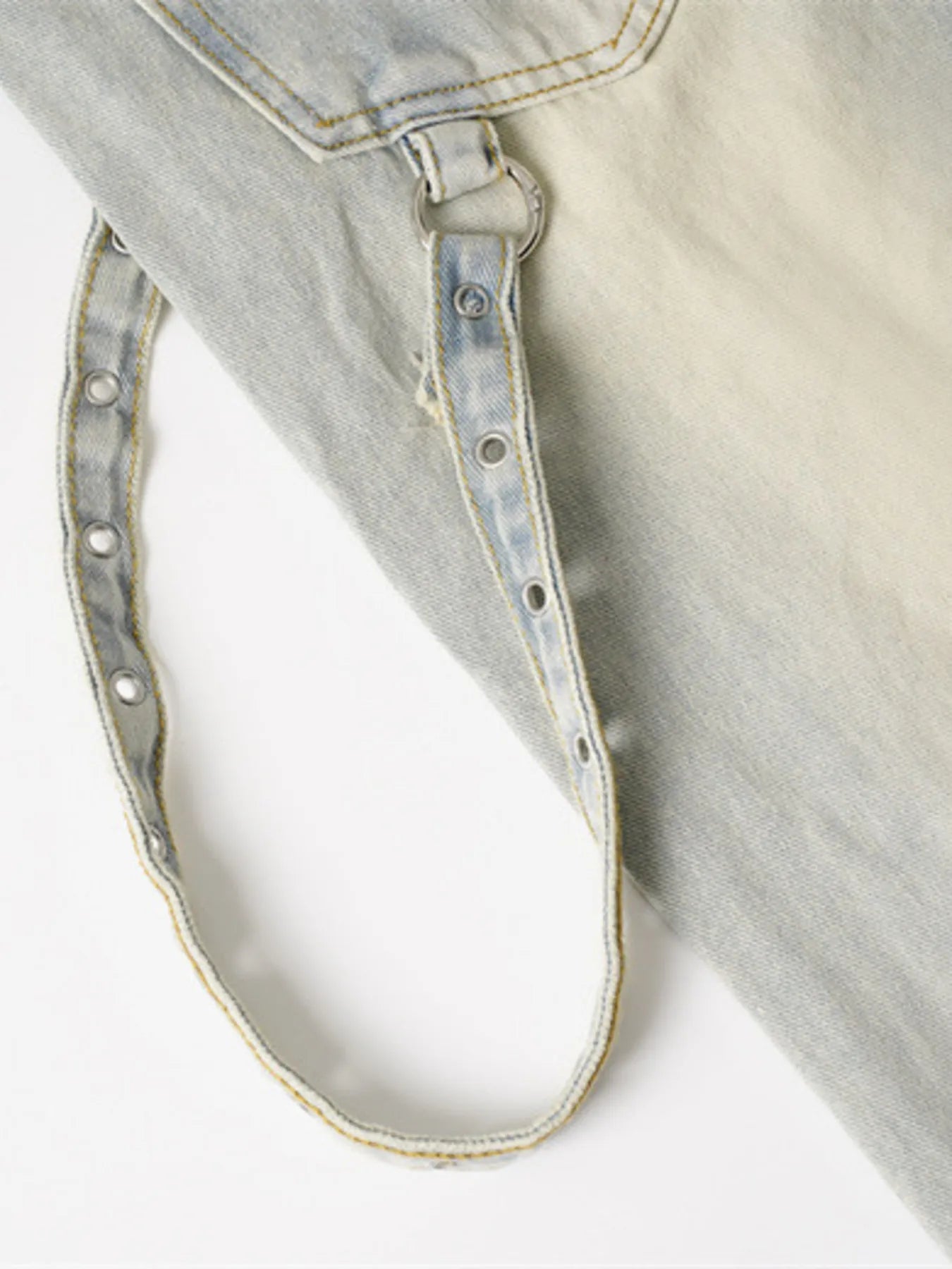 Men's Frayed Hem Wide Leg Jeans